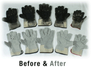 Gloves before and after cleaning
