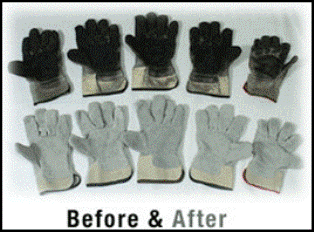 Gloves Before and After Cleaning